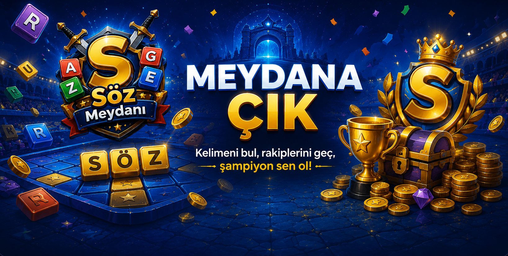 Meydana çık — Kelimenini bul, rakiplerini geç, şampiyon sen ol!